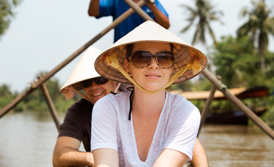 From Ho Chi Minh: Classic Mekong - My Tho, Ben Tre Full Trip - Rowing sampan through the canal network: close-up delta time