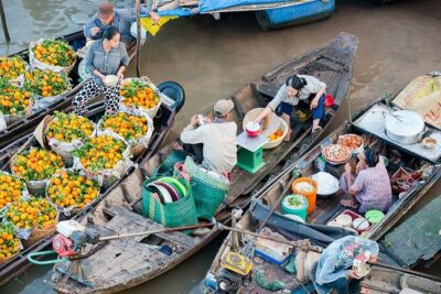 Luxury Mekong Delta Floating Market small Group 2 Days 1 Night - Day 1 timing: My Tho transfer, Tien River cruise, and first market views