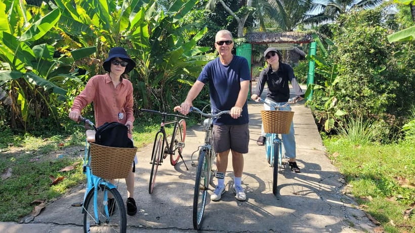 Mekong Delta Nature Private Day Trip: Bicycle-Kayak-Cano... - Cycling to rice fields and Xom Trau Pagoda’s underground tunnel relic