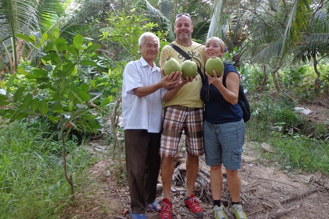 PRIVATE LUXURY Mekong 1 Day with Biking, Fishing, Cooking Class & BBQ LUNCH - Unicorn Island fishing port: stilt houses and fruit stops