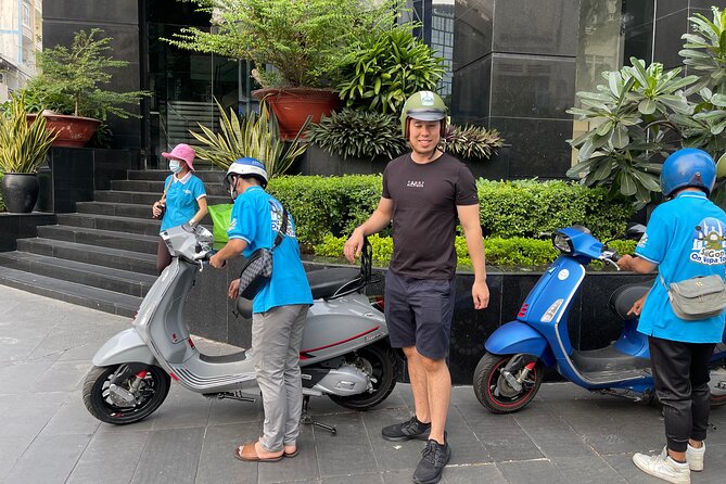 Saigon Morning and Afternoon Adventure by Vespa - Pickup, helmets, and the 3-hour ride you can actually enjoy